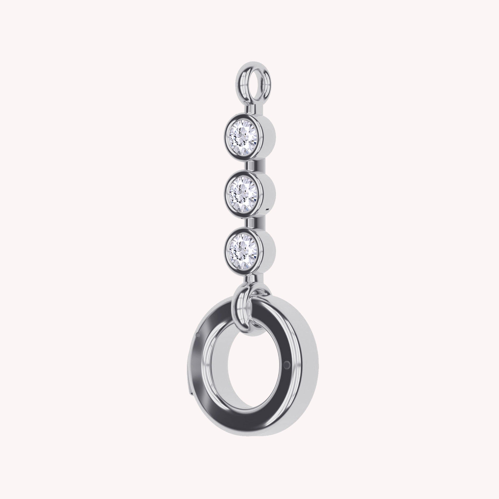 Three Stone Lab Created Moissanite Circle Pendant