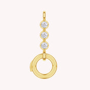 Three Stone Lab Created Moissanite Circle Pendant