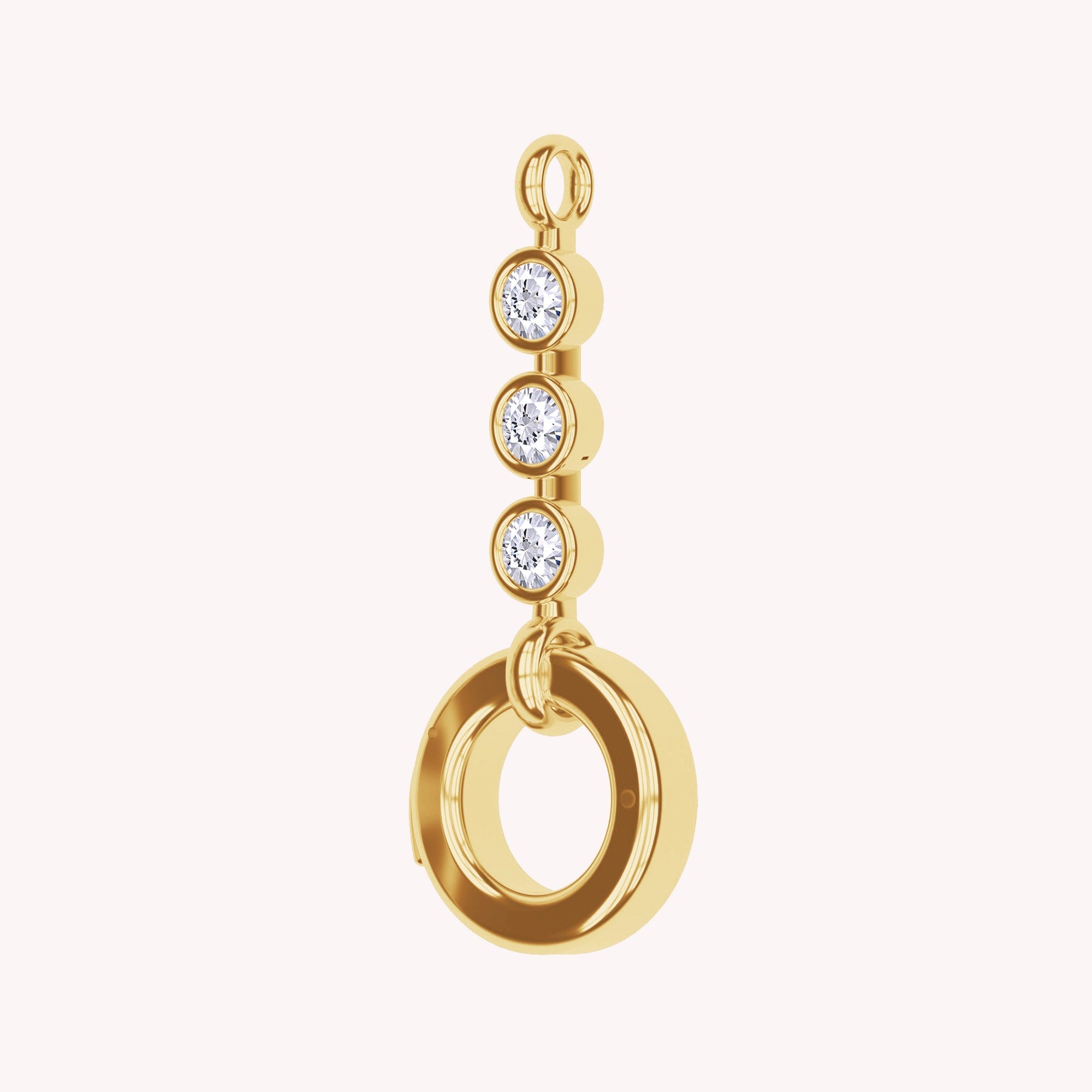 Three Stone Lab Created Moissanite Circle Pendant