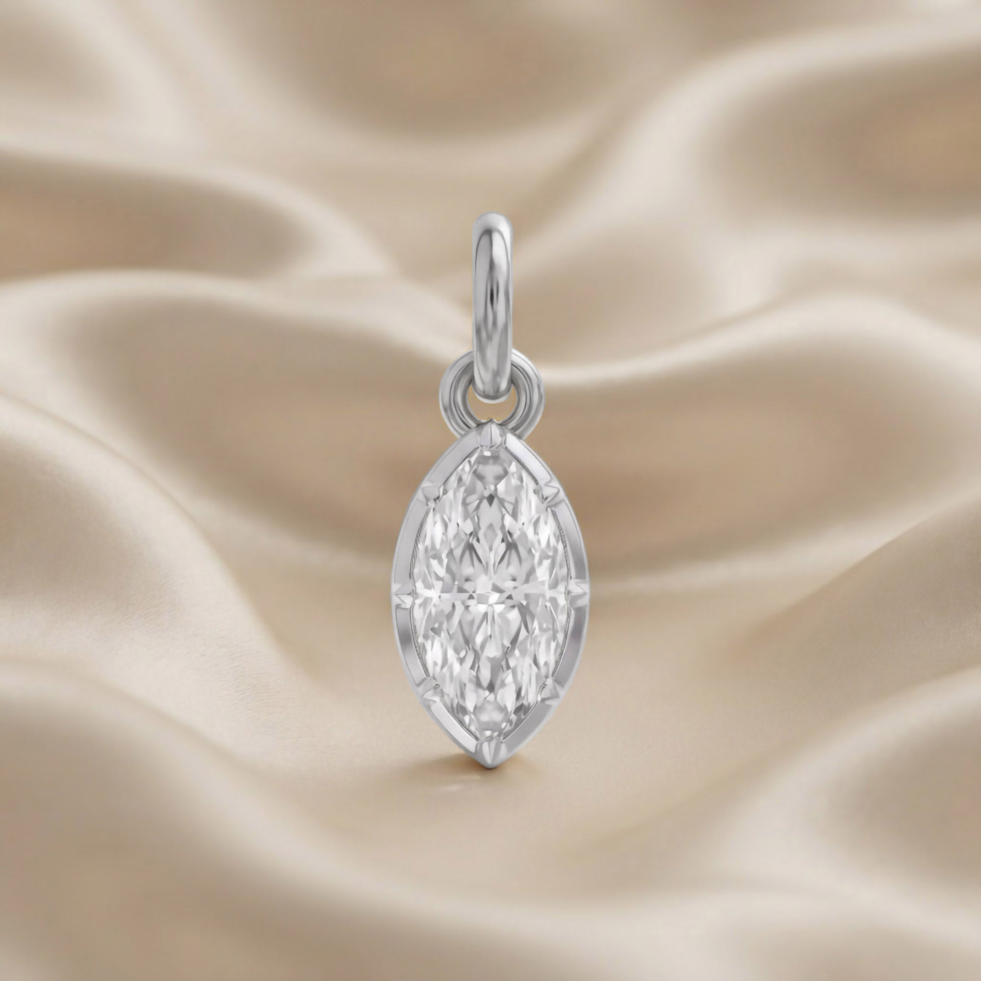 Marquise-Cut Solitaire Pendant | Lab-Grown Diamond