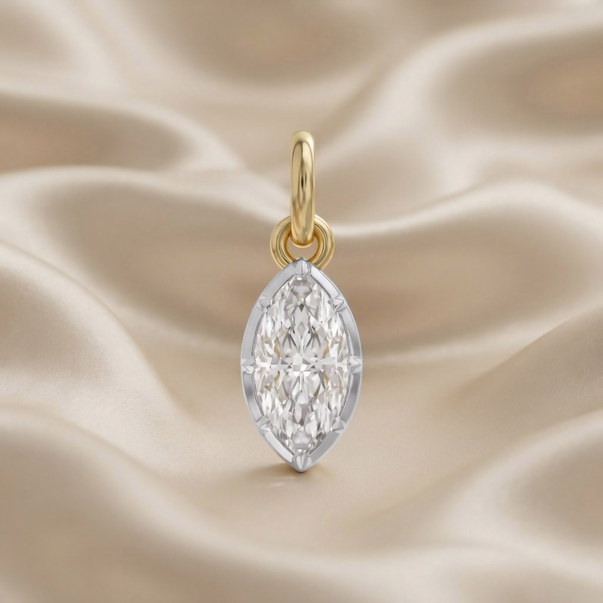 Marquise-Cut Solitaire Pendant | Lab-Grown Diamond