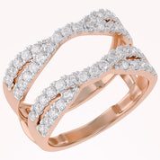 Round Cut Lab Grown Diamond Double Infinity Wedding Ring Guard Enhancer for Women in 14K Gold Over Sterling Silver