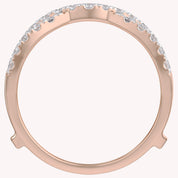 Round Cut Lab Grown Diamond Double Infinity Wedding Ring Guard Enhancer for Women in 14K Gold Over Sterling Silver