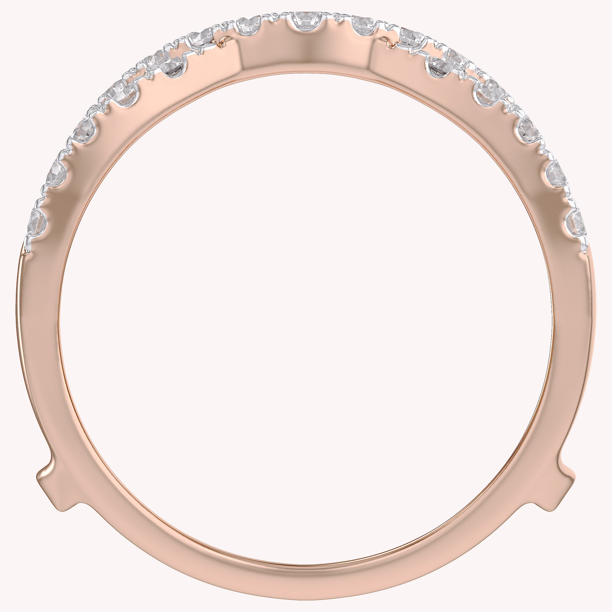 Round Cut White Cubic Zirconia Double Infinity Wedding Ring Guard Enhancer in 925 Sterling Silver