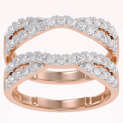 Round Cut Lab Created Moissanite Double Infinity Wedding Ring Guard Enhancer For Women In 14K Gold Over Sterling Silver