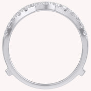 Round Cut White Cubic Zirconia Double Infinity Wedding Ring Guard Enhancer in 925 Sterling Silver