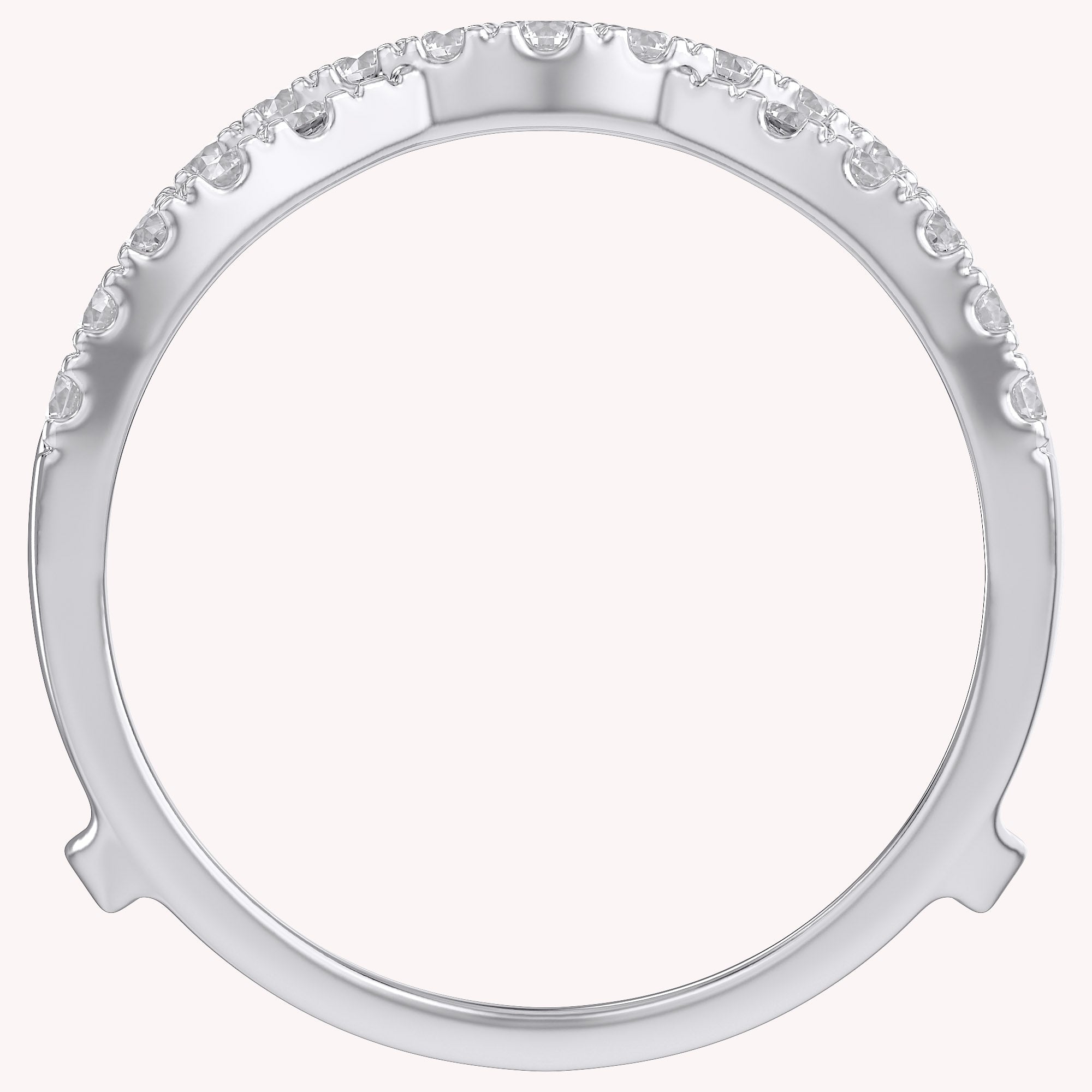 Round Cut White Cubic Zirconia Double Infinity Wedding Ring Guard Enhancer in 925 Sterling Silver