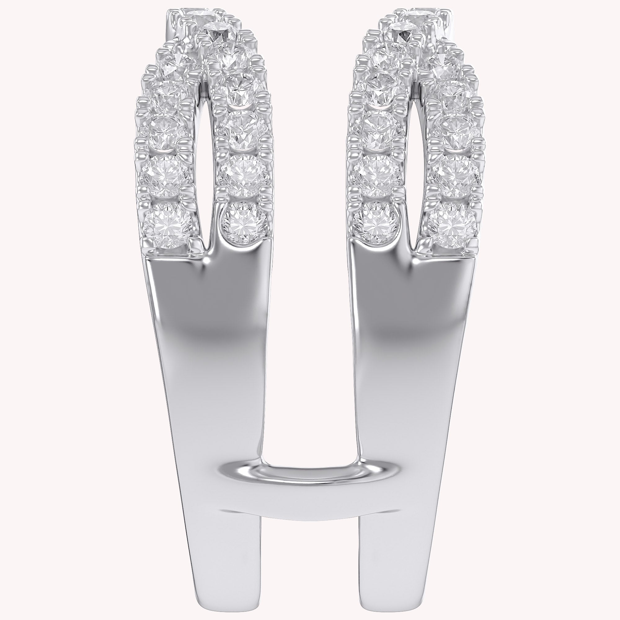 Round Cut Lab Grown Diamond Double Infinity Wedding Ring Guard Enhancer for Women in 14K Gold Over Sterling Silver