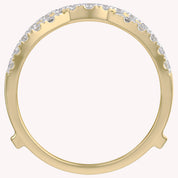 Round Cut Lab Grown Diamond Double Infinity Wedding Ring Guard Enhancer for Women in 14K Gold Over Sterling Silver