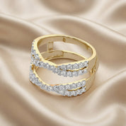 Round Cut White Cubic Zirconia Double Infinity Wedding Ring Guard Enhancer in 925 Sterling Silver