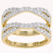 Round Cut Lab Created Moissanite Double Infinity Wedding Ring Guard Enhancer For Women In 14K Gold Over Sterling Silver