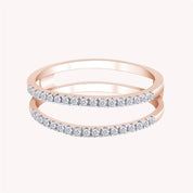0.25 Carat Natural Diamond Enhancer Half Eternity Stackable Ring for Women in 10k Solid Gold