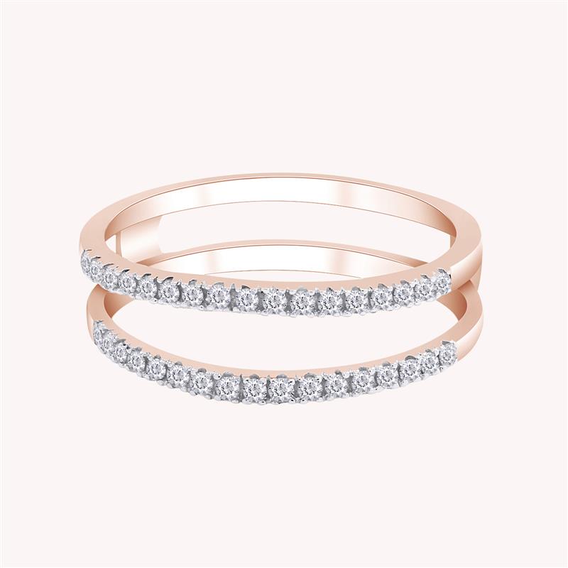 0.25 Carat Natural Diamond Enhancer Half Eternity Stackable Ring for Women in 10k Solid Gold