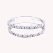 0.25 Carat Natural Diamond Enhancer Half Eternity Stackable Ring for Women in 10k Solid Gold
