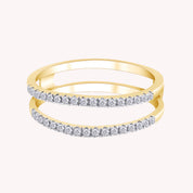 0.25 Carat Natural Diamond Enhancer Half Eternity Stackable Ring for Women in 10k Solid Gold