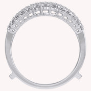 1 Ct Round Double Row Pave Set Curved Enhancer Guard Ring Gift For Her