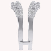 1 Ct Round Double Row Pave Set Curved Enhancer Guard Ring Gift For Her