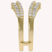 1 Ct Round Double Row Pave Set Curved Enhancer Guard Ring Gift For Her