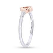 14K Gold Over Sterling Silver Open Heart Ring Gift For Her