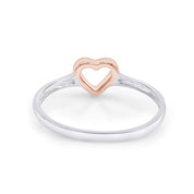 14K Gold Over Sterling Silver Open Heart Ring Gift For Her