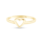 14K Gold Over Sterling Silver Open Heart Ring Gift For Her