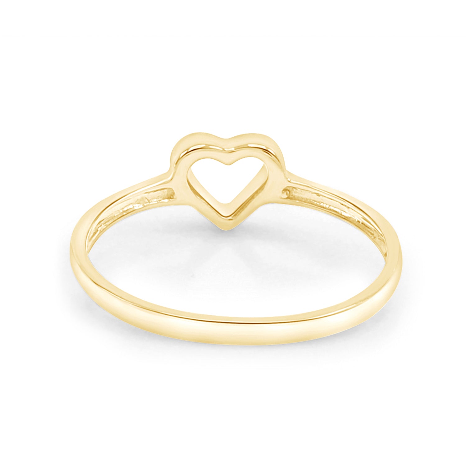 14K Gold Over Sterling Silver Open Heart Ring Gift For Her