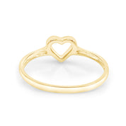 14K Gold Over Sterling Silver Open Heart Ring Gift For Her