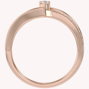 1/10 Carat CT Round White Lab Created Moissanite Bypass Heart Promise Ring 14k Gold Over Sterling Silver Gifts for Her