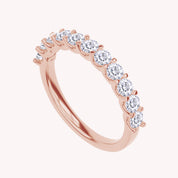 Round Shape 1.00 Carat Lab Grown Diamond Half Eternity Ring