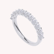 Round Shape Lab Created Moissanite Half Eternity Ring