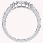 Round Lab Grown Diamond - Curved Chevron Stackable Ring