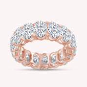 Full Eternity Oval Shape Ring In Lab Created Moissanite