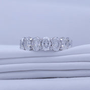 Full Eternity Oval Shape Ring In Lab Created Moissanite