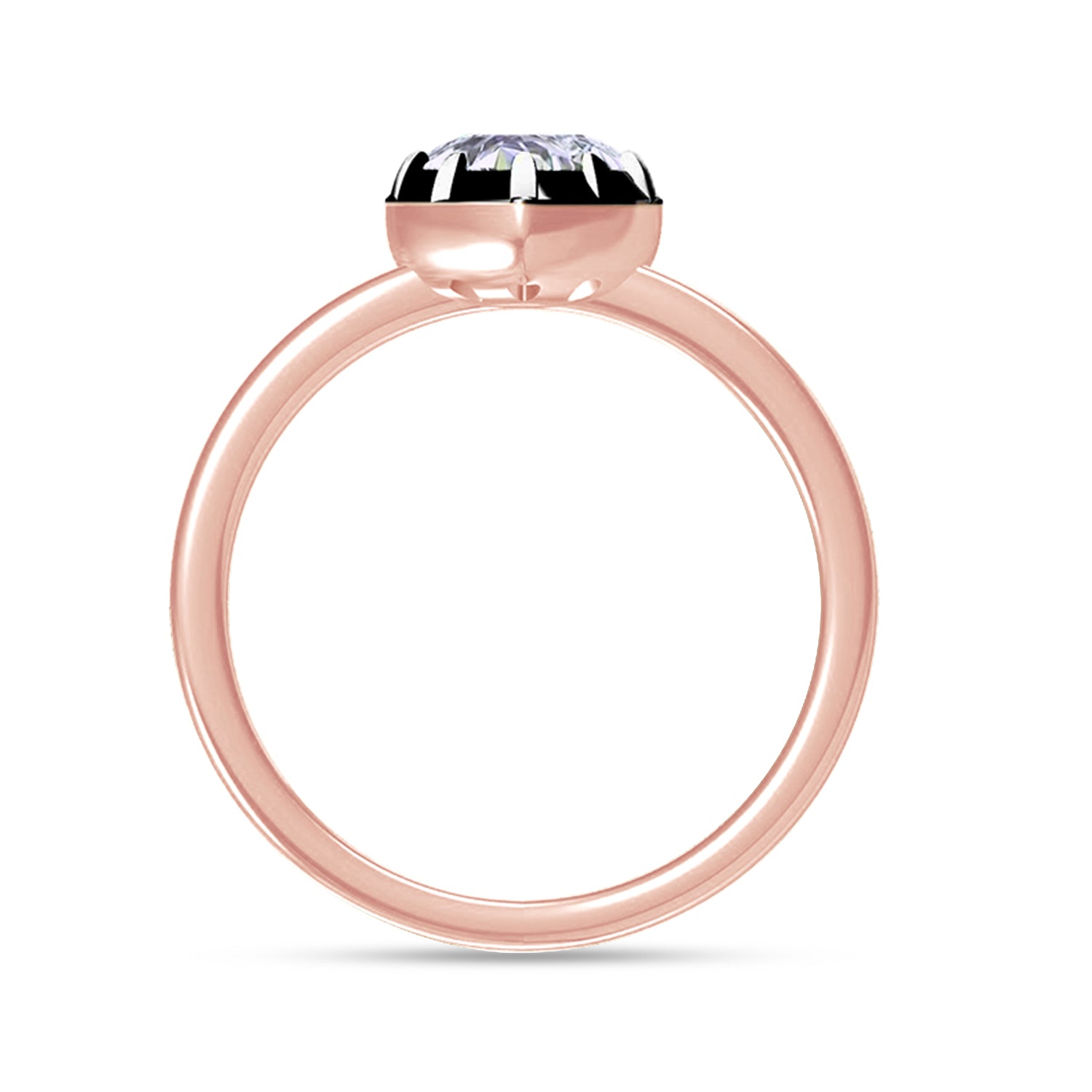 Solitaire Two Tone Heart Shape 6.5MM Lab Created Moissanite