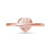 Solitaire Two Tone Heart Shape 6.5MM Lab Created Moissanite