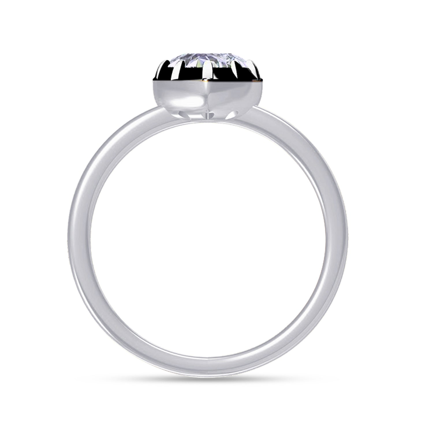 Solitaire Two Tone Heart Shape 6.5MM Lab Created Moissanite