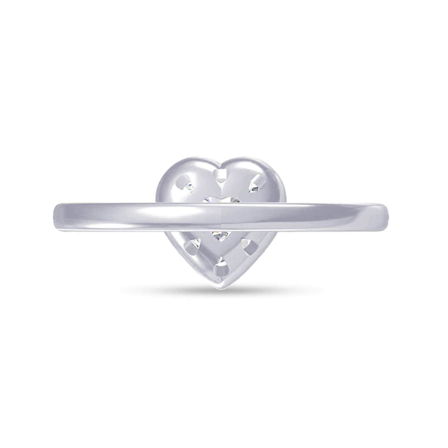 Solitaire Two Tone Heart Shape 6.5MM Lab Created Moissanite