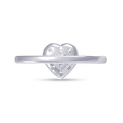 Solitaire Two Tone Heart Shape 6.5MM Lab Created Moissanite