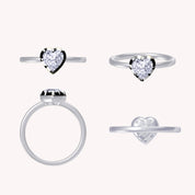 Solitaire Two Tone Heart Shape 6.5MM Lab Created Moissanite