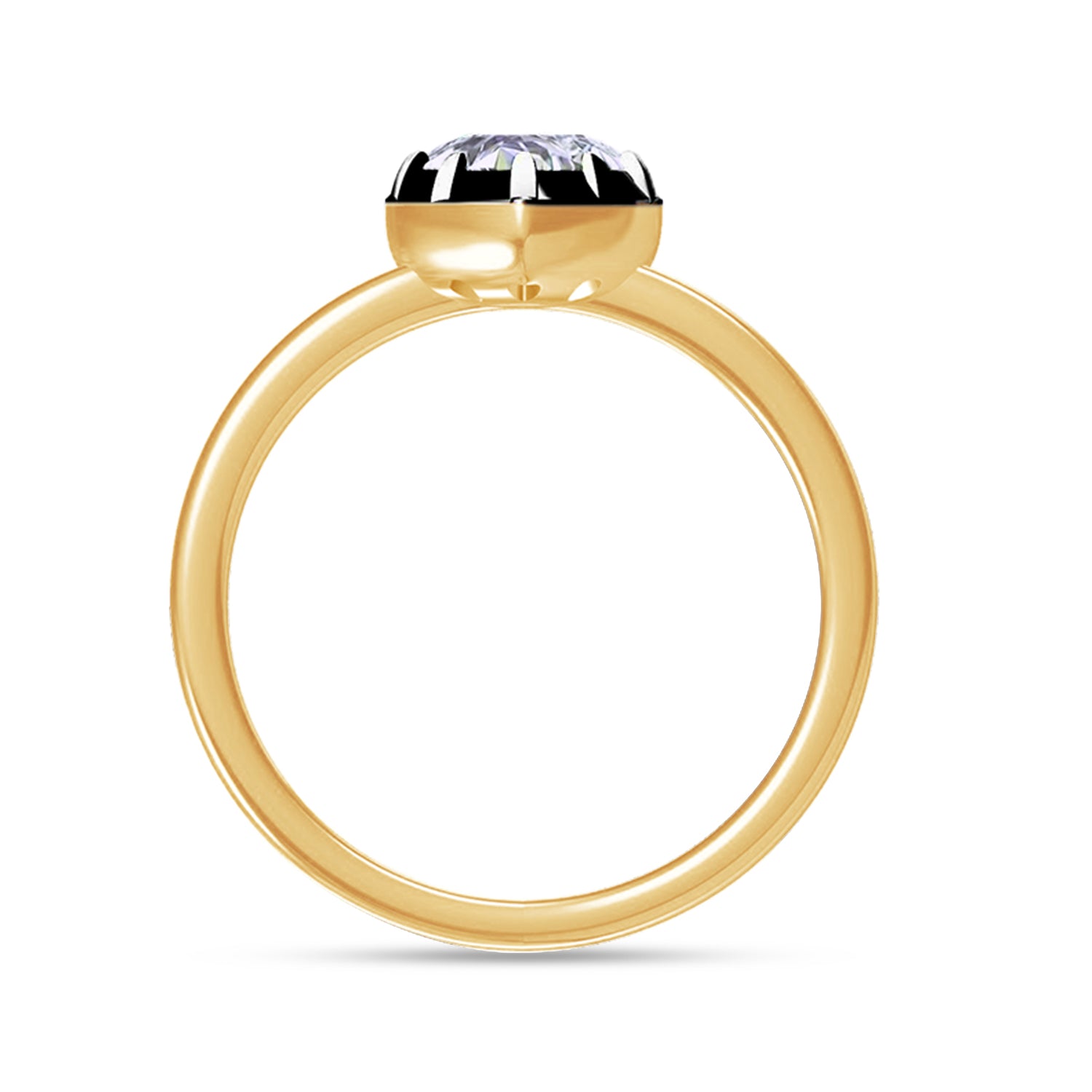 Solitaire Two Tone Heart Shape 6.5MM Lab Created Moissanite