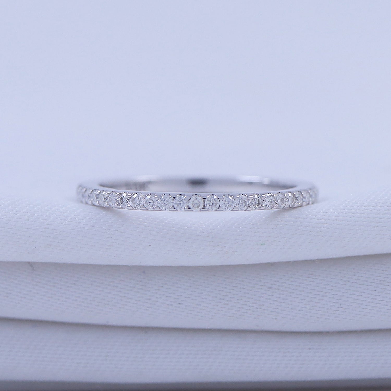 Semi Eternity Lab Created Moissanite 1.3MM Width Ring
