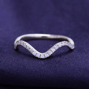 Zig Zag Lab Created Moissanite 1.3MM Width Half Eternity Ring