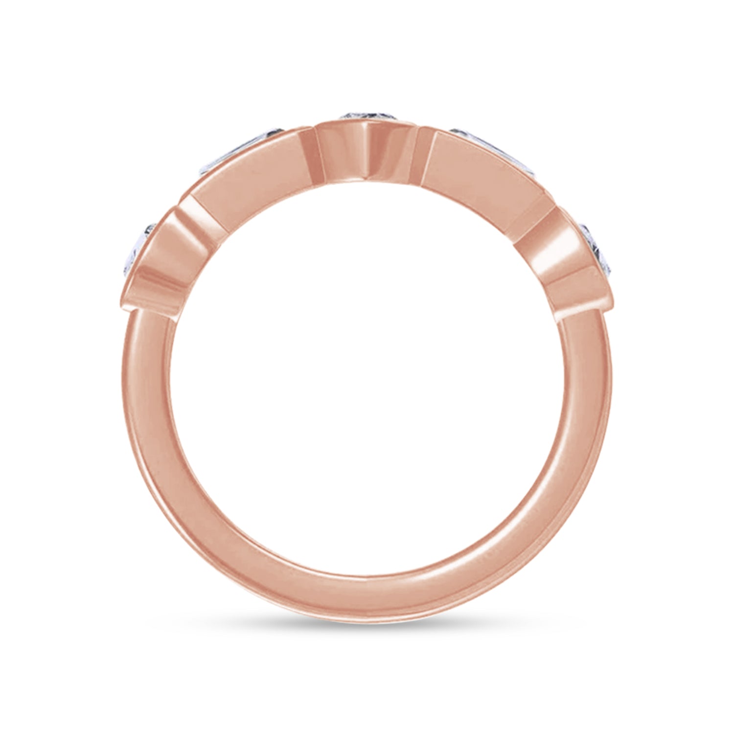 Half Eternity Ring Multi Shape Lab Created Moissanite 2MM Width