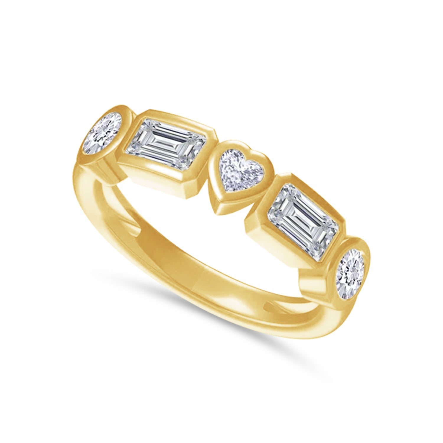 Half Eternity Ring Multi Shape Lab Created Moissanite 2MM Width