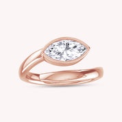 Solitaire Bypass Ring In Lab Created Moissanite