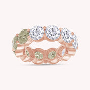 Half And Half Eternity Ring Lab Created Moissanite