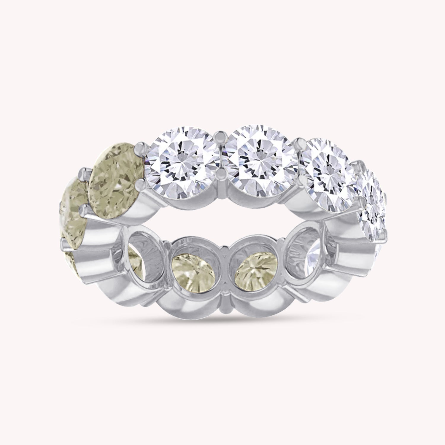 Half And Half Eternity Ring Lab Created Moissanite