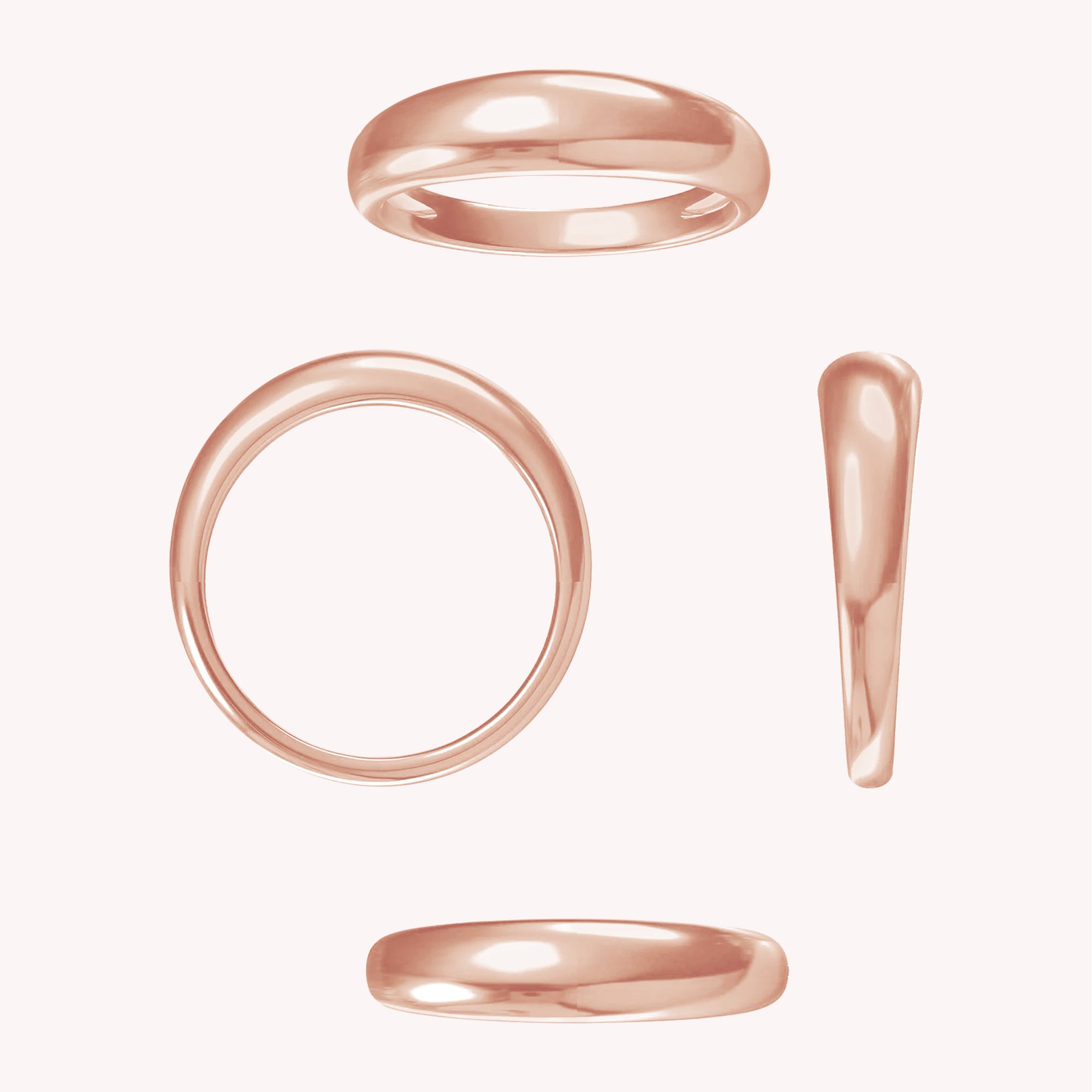 Plain Dome Stackable Ring width 3.5MM