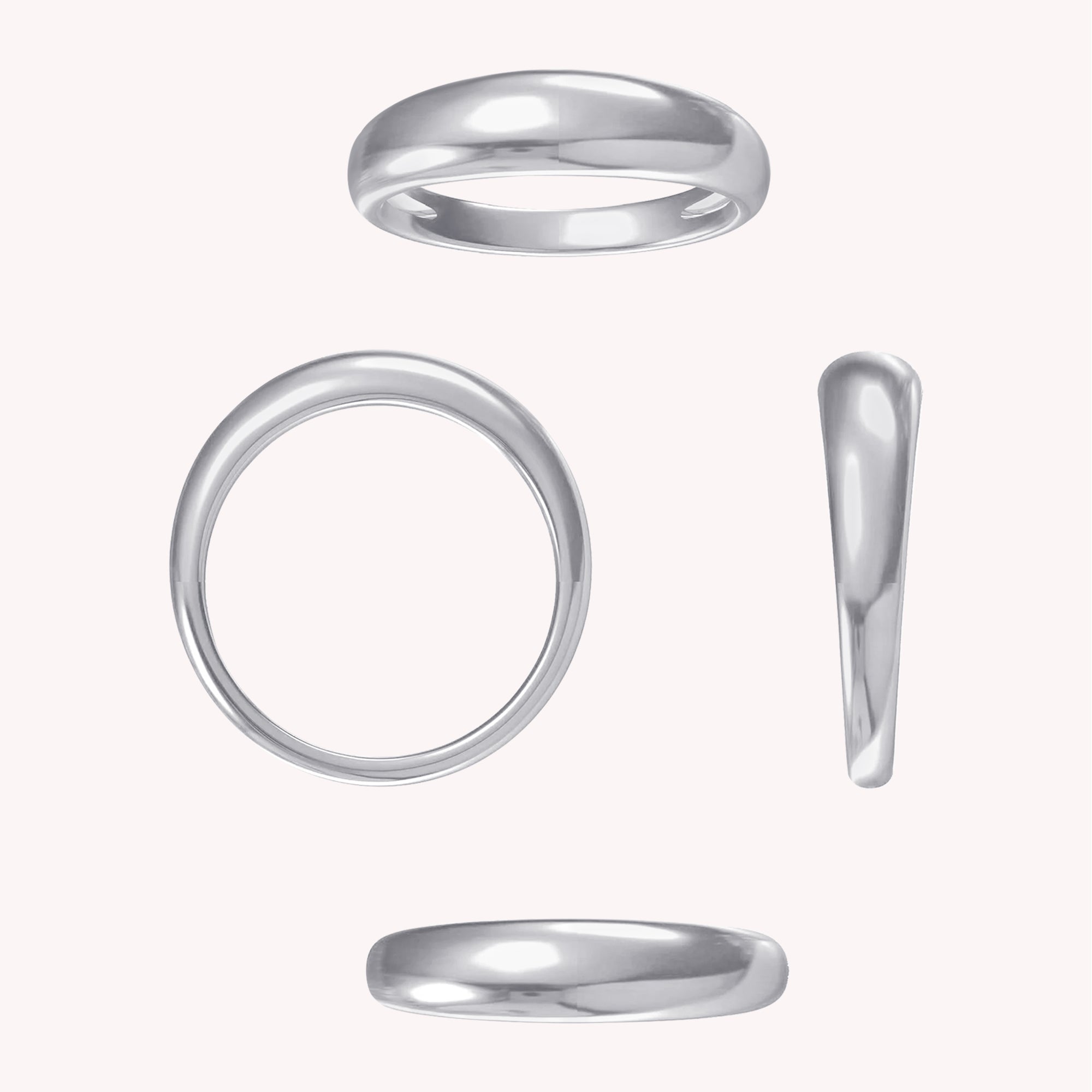 Plain Dome Stackable Ring width 3.5MM