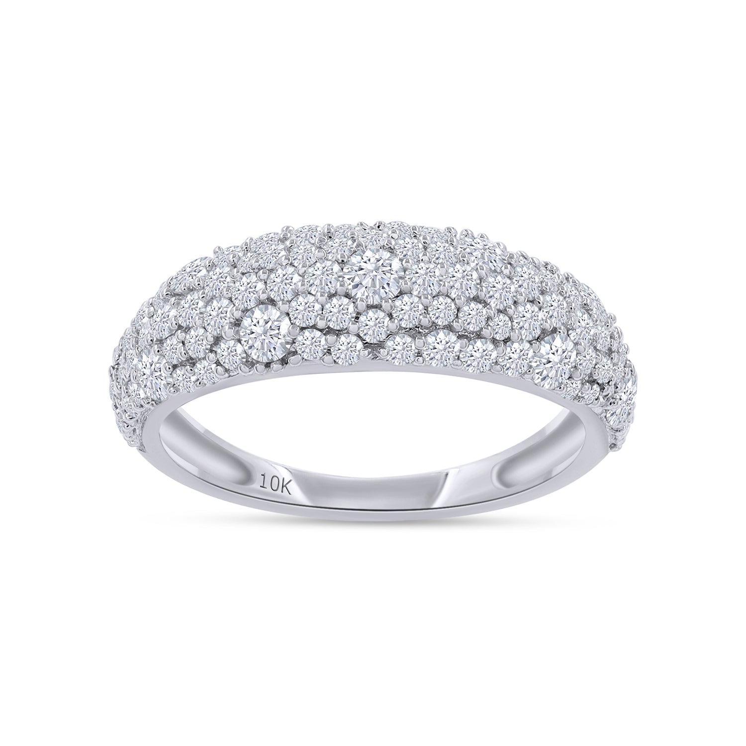 Dome Pave Set Cluster Ring Lab Created Moissanite